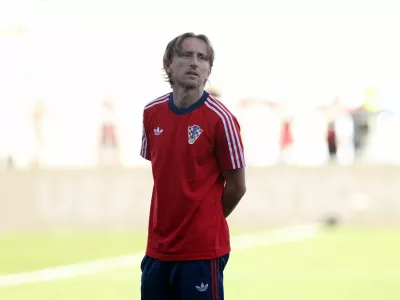 Soccer Football - UEFA Nations League - Group A3 - Croatia v England - Stadion HNK Rijeka, Rijeka, Croatia - October 3, 2026 Croatia's Luka Modric on the pitch before the match REUTERS/Antonio Bronic