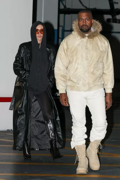 *EXCLUSIVE* Los Angeles, CA Kanye West and Bianca Censori enjoyed a low-key date night in Westwood as the couple arrived at the movies together. The pair headed inside for an evening out at the cinema. BACKGRID USA 5 OCTOBER 2026,Image: 1140994122, License: Rights-managed, Restrictions:, Model Release: no, Pictured: Kanye West, Bianca Censori 