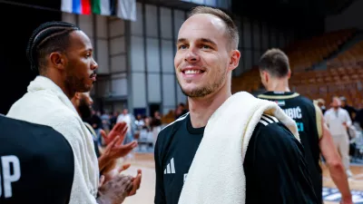 Klemen Prepelič in action during AdmiralBet ABA League basketball match between Perspektiva Ilirija and Dubai in Hala Tivoli, Ljubljana, Slovenia on October 4, 2026