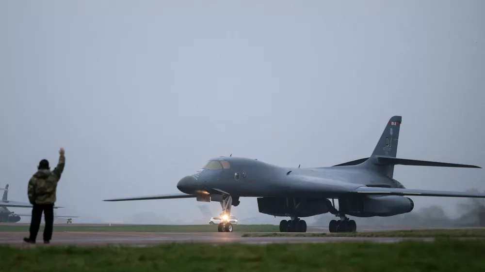 USAF B1 B bomber, at RAF Fairford airbase, which hosts United States Air Force (USAF) personnel, amid the U.S.&ndash;Israeli conflict with Iran, in Fairford, Britain, March 7, 2026. REUTERS/Toby Melville