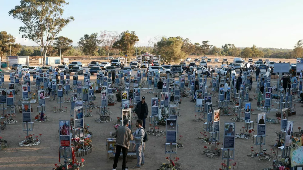People visit the site of the Nova music festival, where partygoers were killed and kidnapped during the deadly Hamas-led October 7, 2023 attack, on the third anniversary of the attack, near Reim, southern Israel, October 7, 2026. REUTERS/Ronen Zvulun