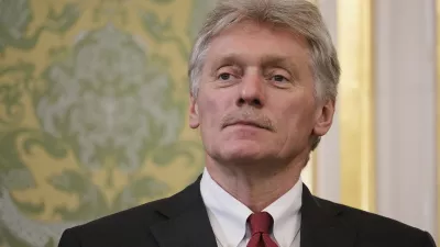 FILE - Kremlin spokesman Dmitry Peskov waits at the Grand Kremlin Palace at the Kremlin in Moscow, Russia, June 23, 2025. (AP Photo/Pavel Bednyakov, Pool, file)