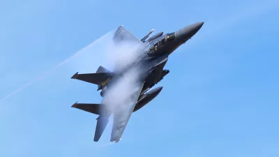 Low level pass by an F15 fighter jet, through the Mac loop in Wales, UK.