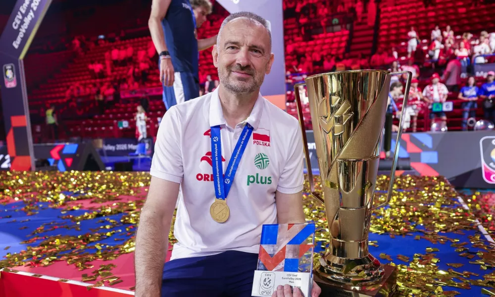 26.09.2026 MEDIOLAN WLOCHY (MILAN ITALIA) UNIPOL FORUM SIATKOWKA MEZCZYZN MISTRZOSTWA EUROPY W SIATKOWCE FINAL RUNDA FINALOWA (CEV EUROVOLLEY 2026 MEN FINAL ROUND FINAL MATCHES MEN'S VOLLEYBALL GAME POLAND - FRANCE) MECZ POLSKA - FRANCJANZ. NIKOLA GRBIC PUCHAR NAJLEOSZY TRENER TURNIEJU,Image: 1138615479, License: Rights-managed, Restrictions:, Model Release: no 