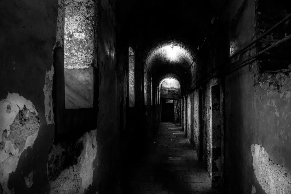 Interior of the historical prison Kilmainham gaol, in Dublin
