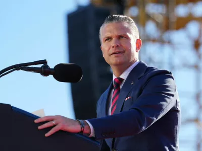 US Defense Secretary Pete Hegseth speaks during an event at Sparrows Point Shipyard, in Baltimore County, Maryland, US, October 6, 2026. REUTERS/Eric Lee