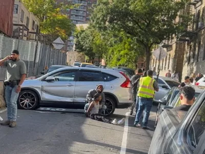 A man is detained after a shooting reportedly involving US Immigration and Customs Enforcement (ICE) officers in the Bronx borough of New York City, US, October 8, 2026, in this still image taken from video obtained from social media. Pedro Almarez/via REUTERS THIS IMAGE HAS BEEN SUPPLIED BY A THIRD PARTY. MANDATORY CREDIT. NO RESALES. NO ARCHIVES. THIS IMAGE WAS PROCESSED BY REUTERS TO ENHANCE QUALITY, AN UNPROCESSED VERSION HAS BEEN PROVIDED SEPARATELY. VERIFICATION Reuters verified the location from buildings, store front and road layout that matched archive imagery of the area. The date of the video was verified from original file metadata and New York Police Department reports of a shooting in the area on October 8.