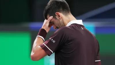 Tennis - ATP Masters 1000 - Shanghai Masters - Qizhong Forest Sports City Arena, Shanghai, China - October 9, 2026 Serbia's Novak Djokovic reacts during his round of 64 match against Poland's Hubert Hurkacz REUTERS/Tyrone Siu