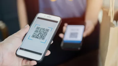 Qr code payment, online shopping, cashless technology concept. Shop or store accepted digital pay without money. Selective focus.