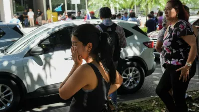 People gather in an open area after an earthquake struck near the southern coast of Panama, in Panama City, Panama, October 9, 2026. REUTERS/Enea Lebrun
