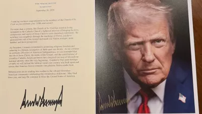 New York.Cestitka ameriskega predsednika Donalda Trumpa ob 110. obletnici slovenske cerkve sv. Cirila v New Yorku.