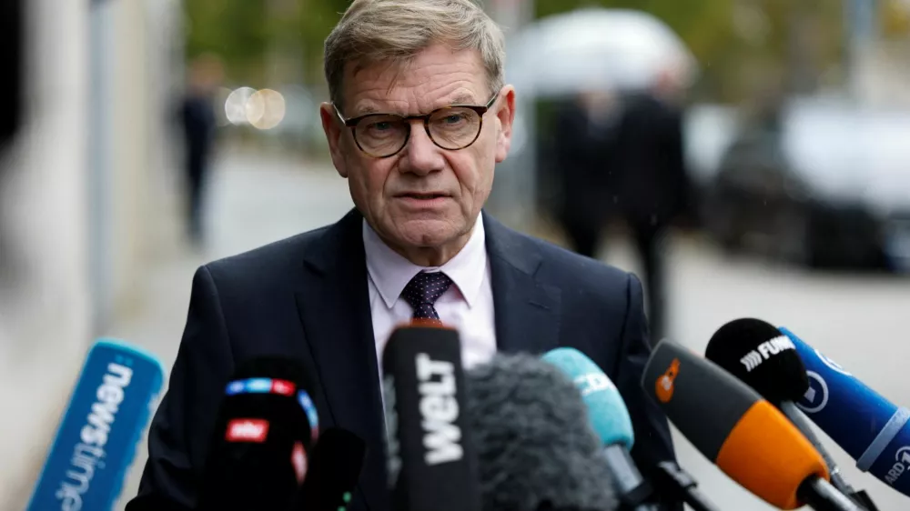 German Foreign Minister Johann Wadephul speaks to the media before attending the Christian Democratic Union (CDU) executive board retreat, in Berlin, Germany, October 11, 2026. REUTERS/Axel Schmidt