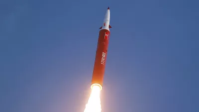 An intermediate-range missile is fired during a drill overseen by North Korean leader Kim Jong Un from the eastern region of the country toward the East Sea in North Korea, October 3, 2026, in this picture released by North Korea's official Korean Central News Agency. KCNA via REUTERS  ATTENTION EDITORS - THIS IMAGE WAS PROVIDED BY A THIRD PARTY. REUTERS IS UNABLE TO INDEPENDENTLY VERIFY THIS IMAGE. NO THIRD PARTY SALES. SOUTH KOREA OUT. NO COMMERCIAL OR EDITORIAL SALES IN SOUTH KOREA.