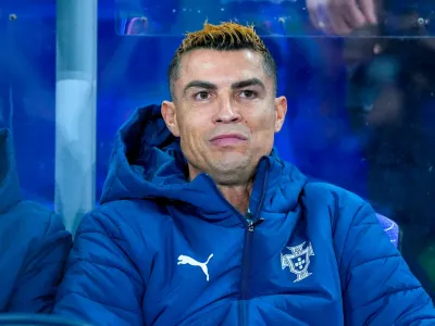 FILE PHOTO: Soccer Football - Nations League - Group A4 - Norway v Portugal - Ullevaal Stadion, Oslo, Norway - September 27, 2026 Portugal's Cristiano Ronaldo on the substitutes bench before the match Lise Aserud/NTB via REUTERS  ATTENTION EDITORS - THIS IMAGE WAS PROVIDED BY A THIRD PARTY. NORWAY OUT. NO COMMERCIAL OR EDITORIAL SALES IN NORWAY./File Photo