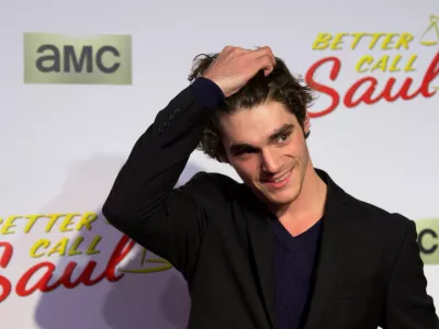 FILE PHOTO: Actor RJ Mitte poses at the premiere of the television series "Better Call Saul" at the Regal Cinemas L.A. LIVE in Los Angeles, California, January 29, 2015.  REUTERS/Mario Anzuoni/File Photo
