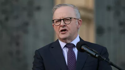 Australian Prime Minister Anthony Albanese speaks during an interfaith memorial service for the victims of the shooting at a Hanukkah event at Bondi Beach, at St Mary's Cathedral in Sydney, Australia, December 17, 2025. REUTERS/Hollie Adams