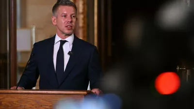 FILE - Hungarian Prime Minister Peter Magyar holds an extraordinary press briefing following a voting on the 17th amendment to the Fundamental Law in the parliament building in Budapest, Hungary, July 13, 2026. (Tamas Purger/MTI via AP, File)