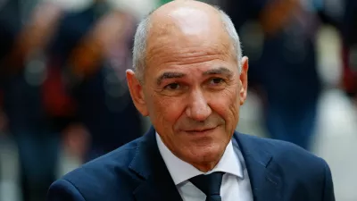 Slovenia's Prime Minister Janez Jansa at Chigi Palace as he meets Italian Prime Minister Giorgia Meloni (not pictured) in Rome, Italy, October 5, 2026. REUTERS/Remo Casilli