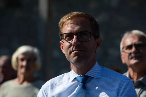 - Marko Koprivc, državni sekretar pristojen za kohezijsko politiko. Na Ministrstvu za kohezijsko politiko in razvoj.- 23.09.2024. - Dan Interreg sodelovanja 2024 s predstavitvijo projekta Hitro 2 namenjenemu kriznemu sodelovanju obmejnih področij Slovenije in Hrva&scaron;ke ob Podpori EU sredstev.//FOTO: Bojan Velikonja