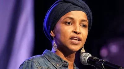 FILE PHOTO: U.S. Representative Ilhan Omar (D-MN) speaks during a campaign rally for Minnesota Lt. Gov. Peggy Flanagan, who is running against Angie Craig for the Democratic nomination to fill Tina Smith's senate seat, in Minneapolis, Minnesota, U.S., July 20, 2026. REUTERS/Tim Evans/File Photo