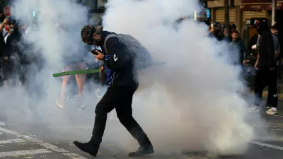 A demonstrator takes part in an anti-government protest held by Albanian students in Tirana, Albania, October 13, 2026. REUTERS/Florion Goga 