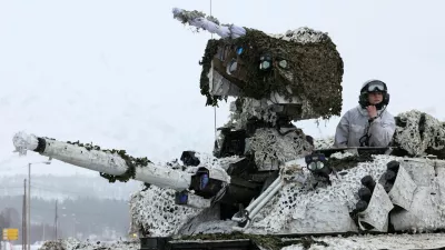 FILE PHOTO: A member of the Norwegian army participates in a military exercise called "Cold Response 2022", gathering around 30,000 troops from NATO member countries as well as Finland and Sweden, amid Russia's invasion of Ukraine, in Setermoen in the Arctic Circle, Norway, March 25, 2022. REUTERS/Yves Herman/File Photo