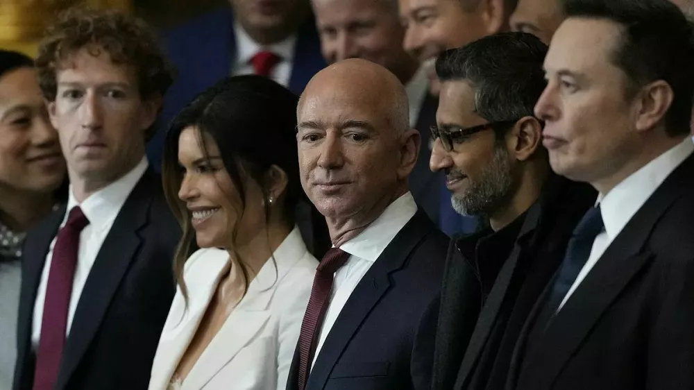 Marko ZuckerbergJeff BezosSundar PichaiElon MuskDonald Trump, inavguracija, 20. januar 2025