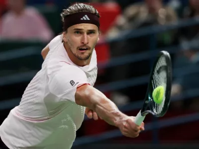 Tennis - ATP Masters 1000 - Shanghai Masters - Qizhong Forest Sports City Arena, Shanghai, China - October 13, 2026 Germany's Alexander Zverev in action during his round of 16 match against Kazakhstan's Alexander Bublik REUTERS/Tyrone Siu   TPX IMAGES OF THE DAY