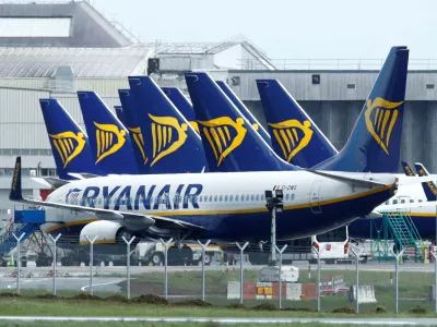 FILE PHOTO: Ryanair planes are seen at Dublin Airport, following the outbreak of the coronavirus disease (COVID-19), Dublin, Ireland, May 1, 2020. REUTERS/Jason Cairnduff/File Photo