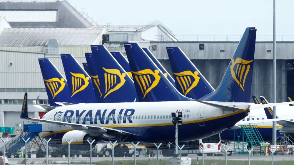 FILE PHOTO: Ryanair planes are seen at Dublin Airport, following the outbreak of the coronavirus disease (COVID-19), Dublin, Ireland, May 1, 2020. REUTERS/Jason Cairnduff/File Photo