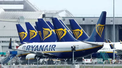 FILE PHOTO: Ryanair planes are seen at Dublin Airport, following the outbreak of the coronavirus disease (COVID-19), Dublin, Ireland, May 1, 2020. REUTERS/Jason Cairnduff/File Photo