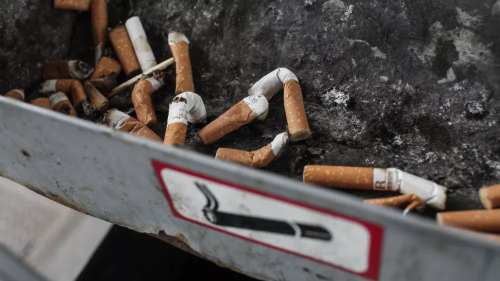 - kajenje - pepelnik - cigareti - ogorki - kadilski zakon//FOTO: Luka Cjuha