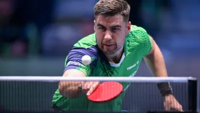 Ljubljana, Arena Stozice.Evropsko prvenstvo v namiznem tenisu.Slovenski namiznoteniski igralec Darko Jorgic.