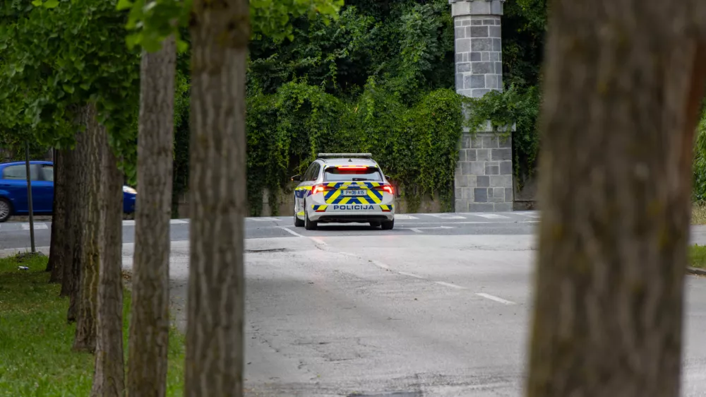 Policijsko vozilo na križi&scaron;ču. Slika je simbolična. 
