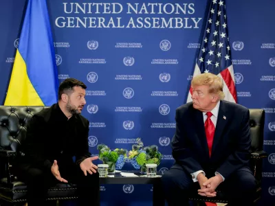 FILE PHOTO: US President Donald Trump meets with Ukraine's President Volodymyr Zelenskiy during the 81st United Nations General Assembly (UNGA) in New York City, US, September 22, 2026. REUTERS/Kylie Cooper/File Photo