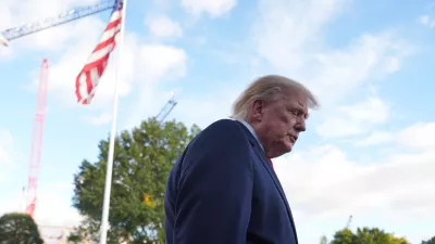 President Donald Trump walks to board Marine One on the South Lawn of the White House, Monday, Oct. 12, 2026, in Washington. (AP Photo/Julia Demaree Nikhinson)