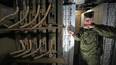 3316911 09.03.2018 A serviceperson during maintenance of Voronezh-DM radar station in Dunayevka village, the Kaliningrad Region.,Image: 373897214, License: Rights-managed, Restrictions: Editors' note: THIS IMAGE IS PROVIDED BY RUSSIAN STATE-OWNED AGENCY SPUTNIK., Model Release: no 