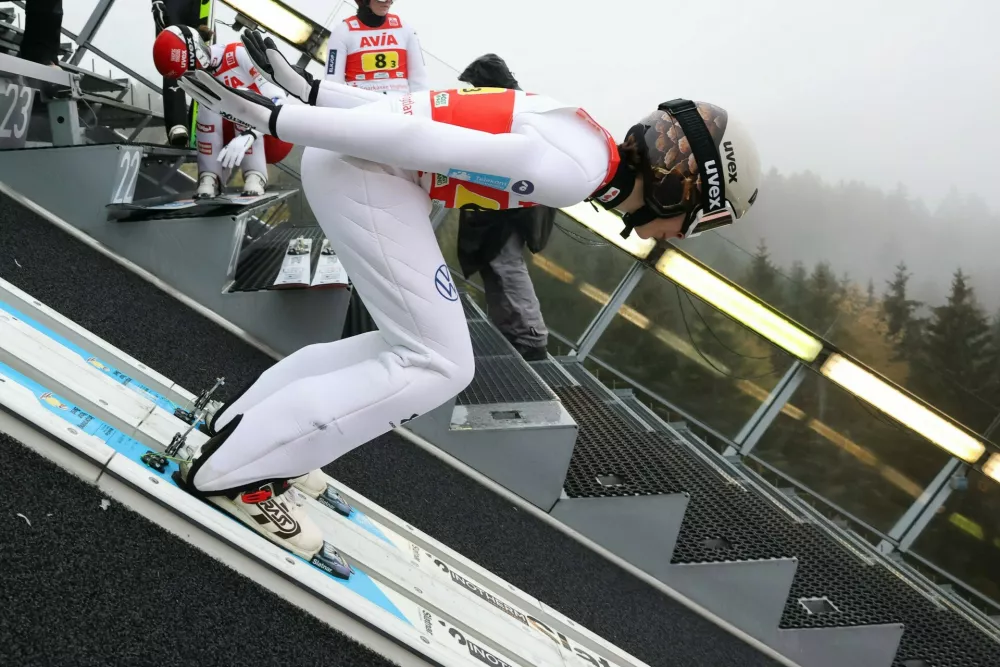 25.10.2026, Skispringen, Mixed Team, FIS Sommer Grand Prix, Saison 2026, Training Nika Prevc SLO Klingenthal Vogtland Arena Sachsen Deutschland *** October 25, 2026, Ski Jumping, Mixed Team, FIS Summer Grand Prix, 2026 Season, Practice: Nika Prevc SLO at the Vogtland Arena in Klingenthal, Saxony, Germany,Image: 1146462339, License: Rights-managed, Restrictions:, Model Release: no 