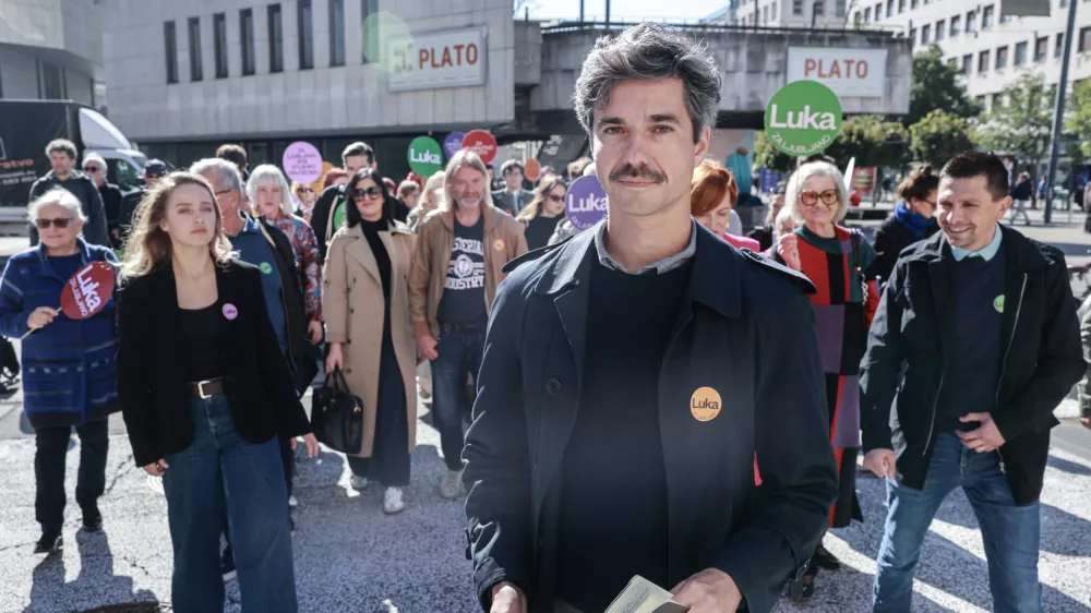 Luka Mesec- 13.10.2026 - predstavitev kandidatov liste Luka za Ljubljano in stranke Levica za prihajajoče lokalne volitve//FOTO: Jaka Gasar / Foto: Jaka Gasar
