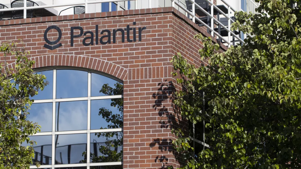 Palo Alto, CA, USA - Apr 30, 2022: Exterior view of the Palantir office in Palo Alto, California. Palantir Technologies is an American software company that specializes in big data analytics.