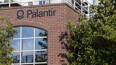 Palo Alto, CA, USA - Apr 30, 2022: Exterior view of the Palantir office in Palo Alto, California. Palantir Technologies is an American software company that specializes in big data analytics.