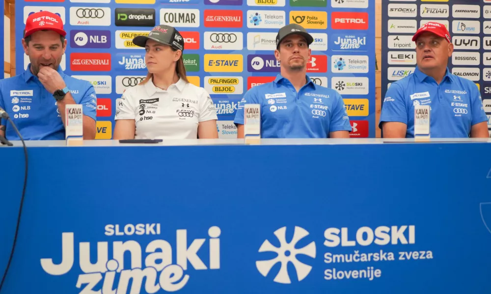 Ale&scaron; Valenti, Neja Dvornik, Žan Kranjec in Denis &Scaron;teharnik