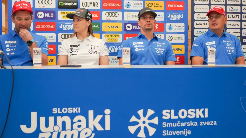 Ale&scaron; Valenti, Neja Dvornik, Žan Kranjec in Denis &Scaron;teharnik