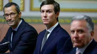 Jared Kushner, U.S. President Donald Trump's son-in-law, and U.S. Special Envoy Steve Witkoff, attend a meeting with Ukraine's President Volodymyr Zelenskiy and representatives of Britain, France and Germany, amid Russia's attack on Ukraine, in Kyiv, Ukraine September 6, 2026. REUTERS/Valentyn Ogirenko