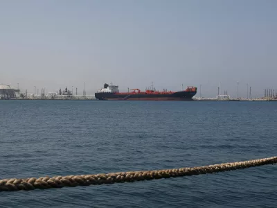 FILE PHOTO: Oil/Chemical Tanker "Bald Man" at the Port of Fujairah, as the U.S.-Israel conflict with Iran limits marine traffic in the Strait of Hormuz, in Fujairah, United Arab Emirates, May 6, 2026. REUTERS/Amr Alfiky/File Photo