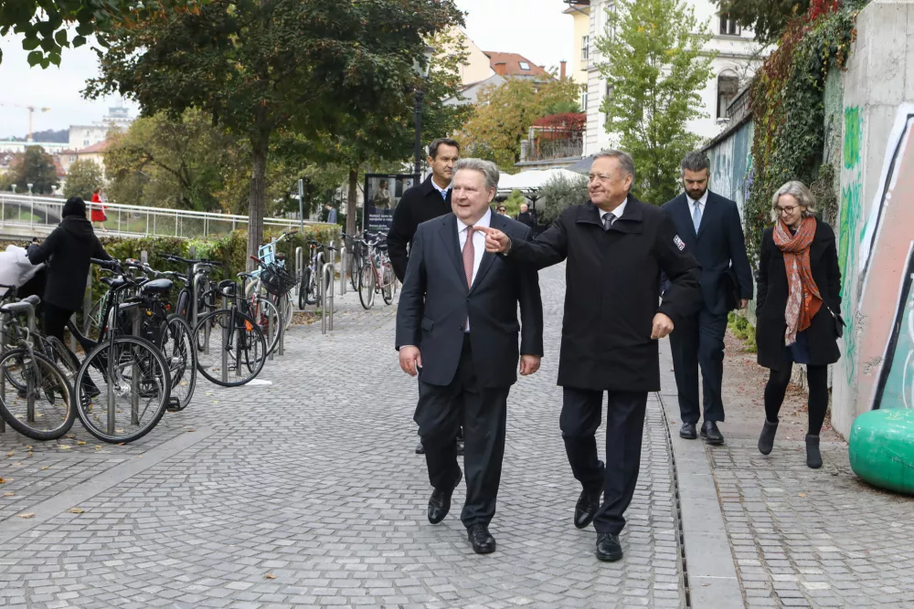 Dunajski župan Michael Ludwig in ljubljanski župan Zoran Janković23.10.2026 - okrogla miza z naslovom Ljubljana - Dunaj: mesto prihodnosti v organizaciji Mestne občine Ljubljana,Foto Luka Cjuha