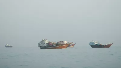 Vessels at the Strait of Hormuz, as seen from Musandam, Oman, October 23, 2026. REUTERS/Stringer