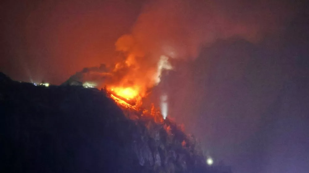 The Kehlsteinhaus, known as the Eagle's Nest, formerly Adolf Hitler's mountain retreat, is engulfed in flames on late October 23, 2026, after a large fire had broken out at the site located at an altitude of 1,834 metres (6,000 feet) in the mountains over Berchtesgaden, in the southern German state of Bavaria. Emergency services arrived on site on late October 23, 2026 and found a large fire. German police said on October 24, 2026 they have detained a suspect following a fire at Adolf Hitler's mountain retreat, known as the Eagle's Nest.,Image: 1146065805, License: Rights-managed, Restrictions:, Model Release: no 