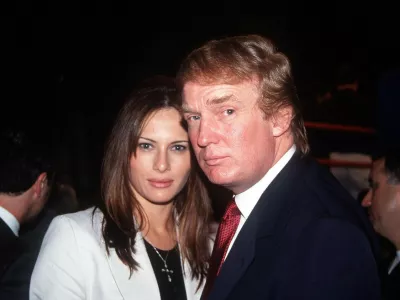 Jan. 16, 1999 - K14542KJ   01/16/99.''TYSON VS. BOTHA'' CELEBRITY PARTY AT THE MGM GRAND, LAS VEGAS..DONALD TRUMP AND GIRLFRIEND MELANIA KNAUS.. KELLY JORDAN/ 1999,Image: 305264936, License: Rights-managed, Restrictions:, Model Release: no 