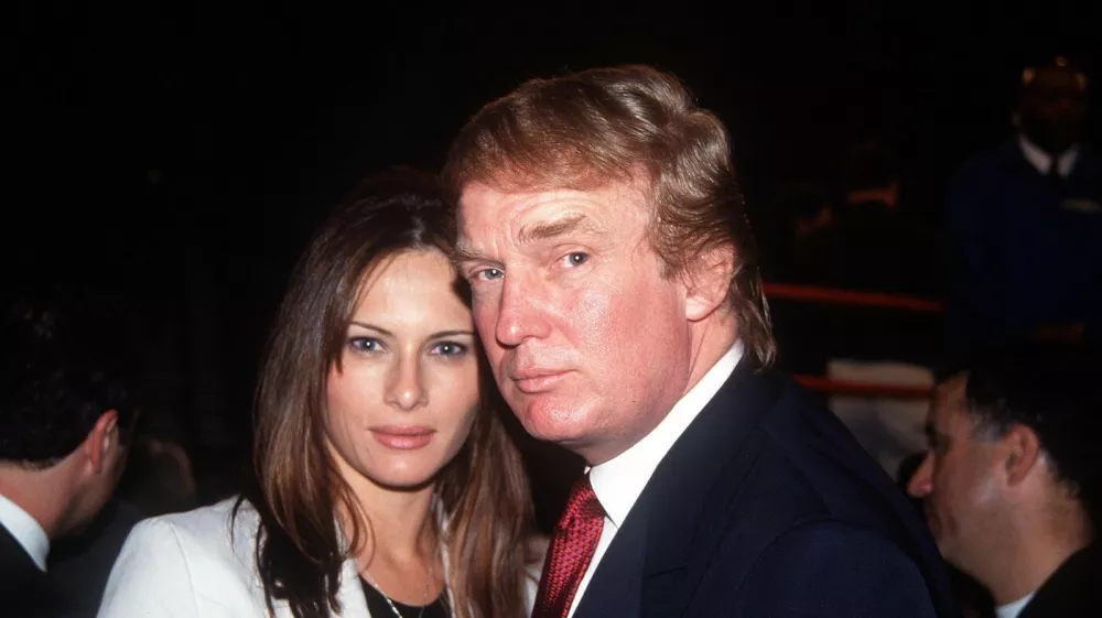 Jan. 16, 1999 - K14542KJ   01/16/99.''TYSON VS. BOTHA'' CELEBRITY PARTY AT THE MGM GRAND, LAS VEGAS..DONALD TRUMP AND GIRLFRIEND MELANIA KNAUS.. KELLY JORDAN/ 1999,Image: 305264936, License: Rights-managed, Restrictions:, Model Release: no 